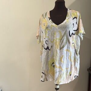 Brand New S/S Printed Linen Rachel Zoe Knit Top